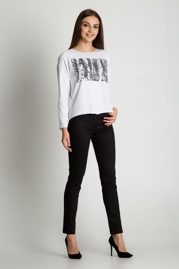 Bluzka z długim rękawem i brzegami obciętymi na surowo