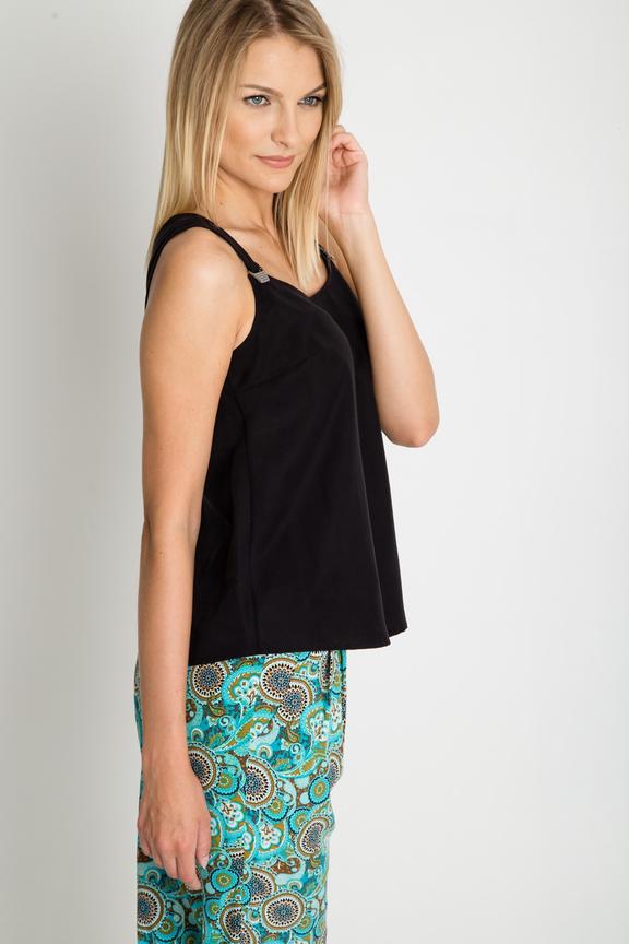 Czarna bluzka na zapinanych ramiączkach