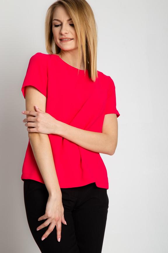 Różowa pudełkowa bluzka z zapięciem z tyłu