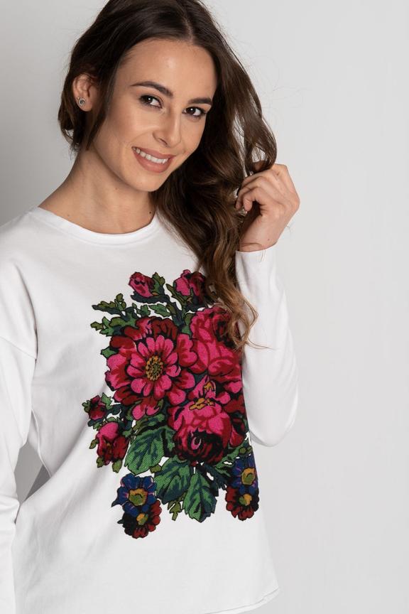 Bawełniana biała bluzka wykończona na surowo