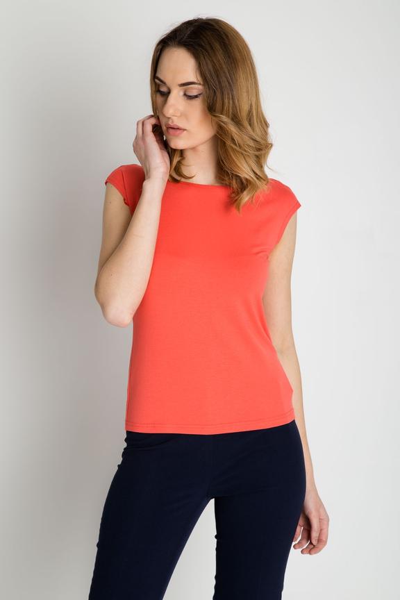 Pomarańczowa bluzka z krótkim rękawem