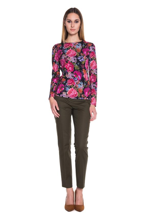 Wzorzysta bluzka z długim rękawem