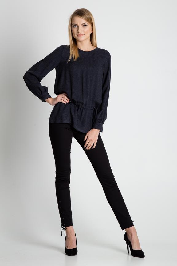 Grafitowa bluzka z długim rękawem