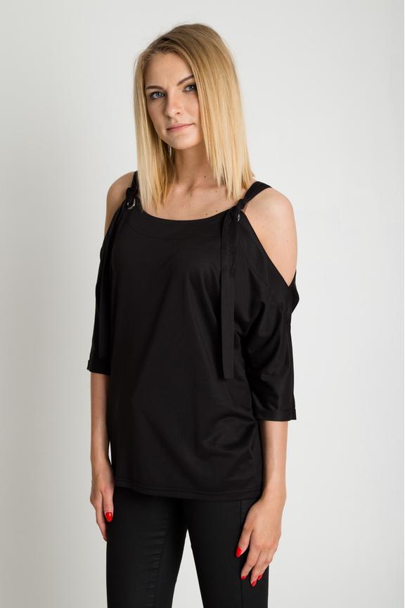 Dzianinowa bluzka z odsłoniętymi ramionami