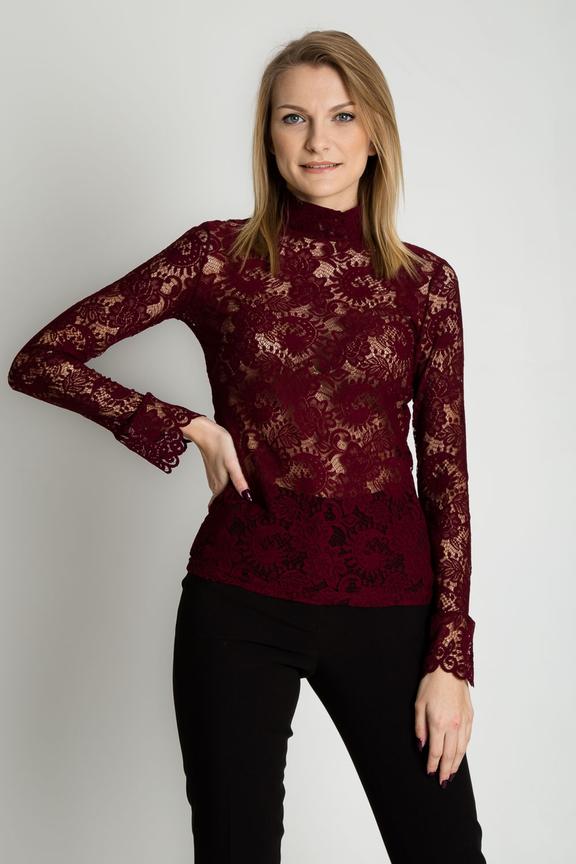 Maroon lace blouse
