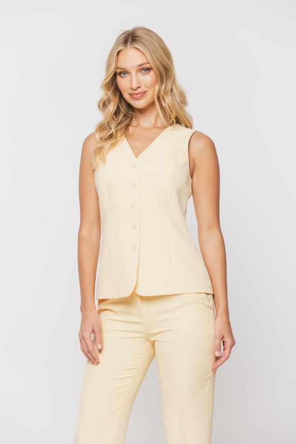 Garniturowa żółta kamizelka z podszewką