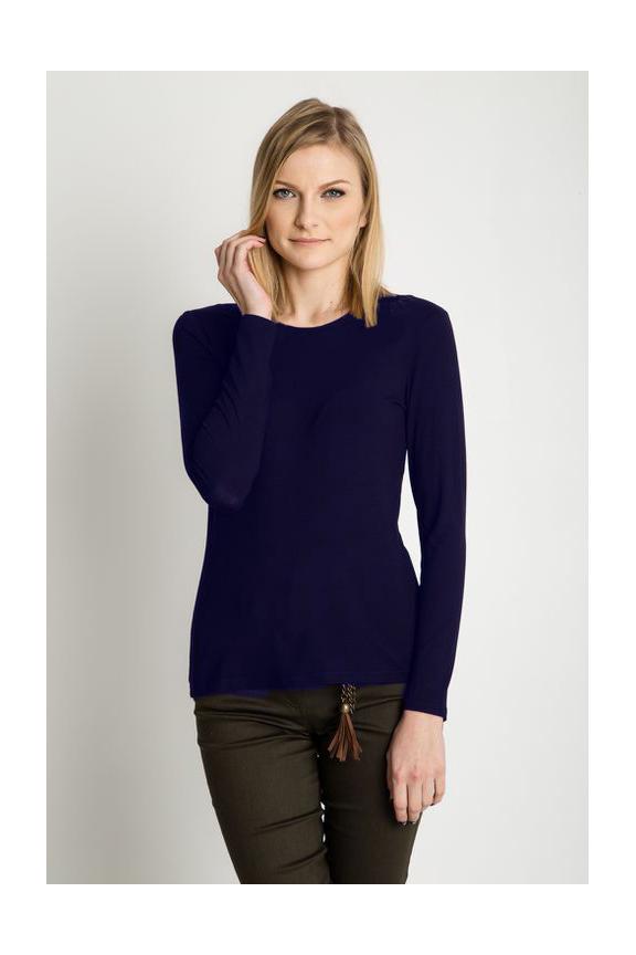 Granatowa bluzka z wiskozy