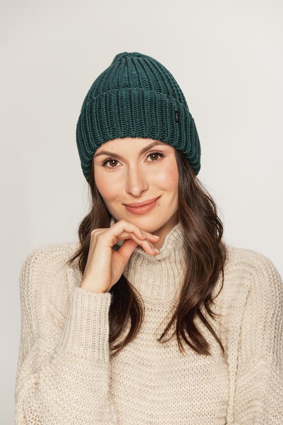 Thick green wool cap