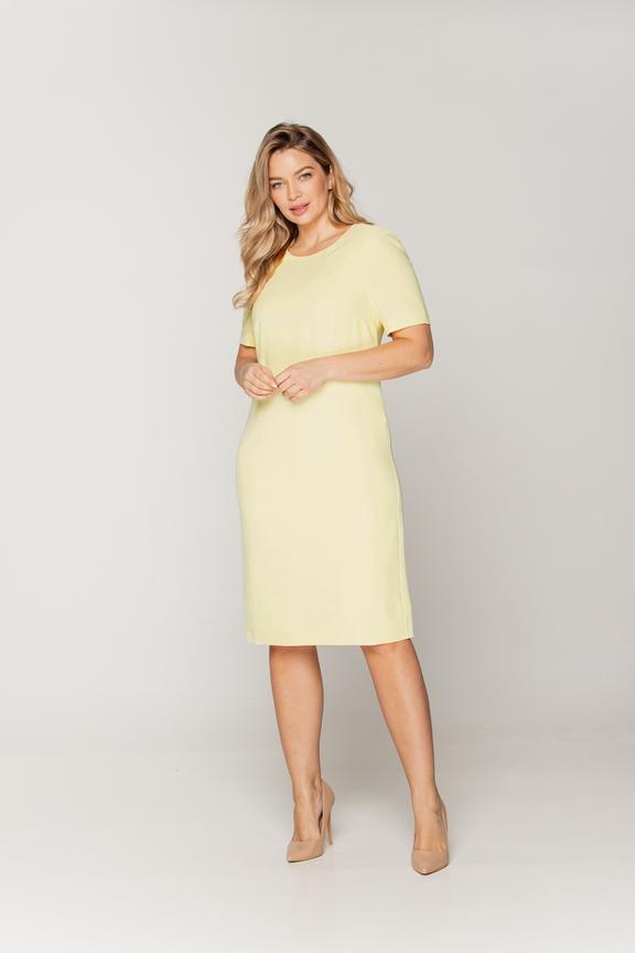 Jasnożółta prosta sukienka