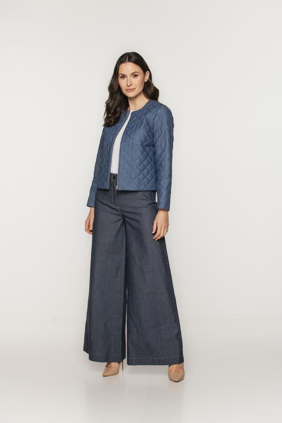 Jeansowe szerokie spodnie z bawełny