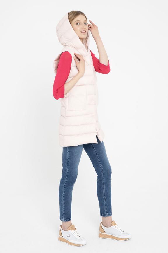 Puchowa kamizelka z kapturem