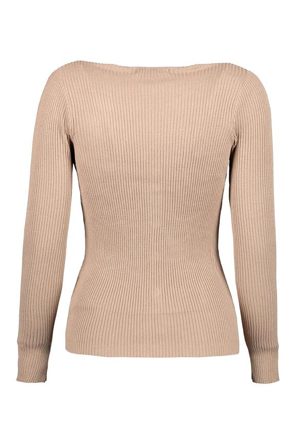 Beżowy sweterek zapinany na guziki