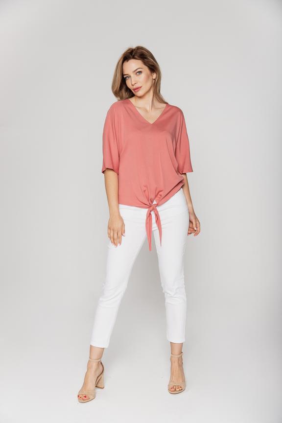 Kimonowa bluzka z wiązaniem z przodu