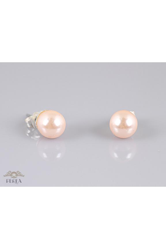 Małe kolczyki z różowej masy perłowej