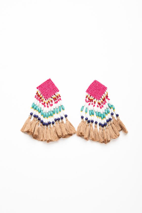 Kolorowe wiszące kolczyki