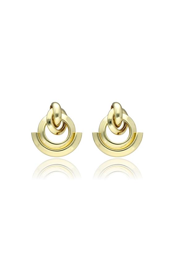 Stylish gold hoop earrings with a modern design