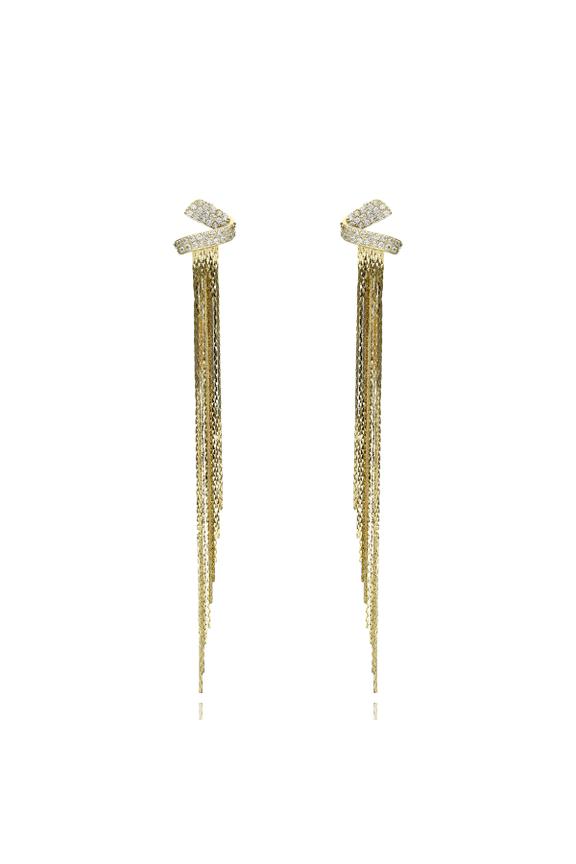 Strojne kolczyki z błyszczącymi łańcuszkami