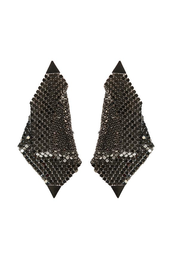 Oryginalne ażurowe kolczyki w kolorze antracytowym