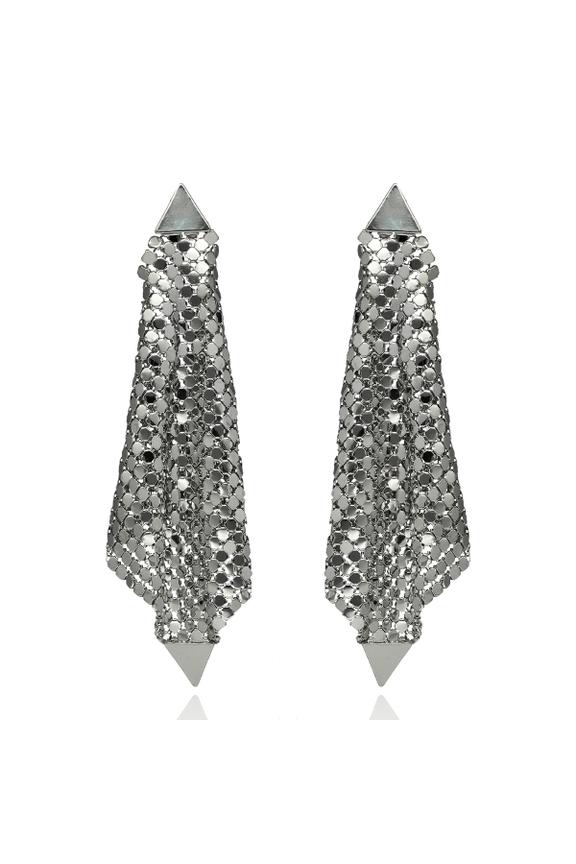 Ażurowe oryginalne koczyki w kolorze srebra