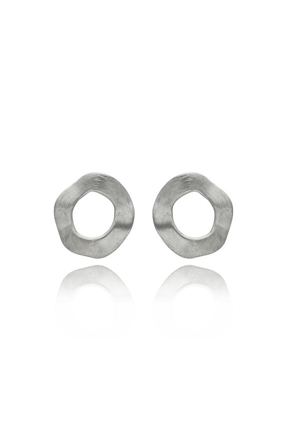 Kolczyki srebrne w kształcie nieregularnego koła