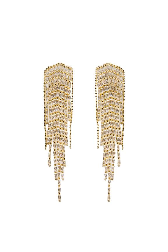 Złote kolczyki z kryształkami