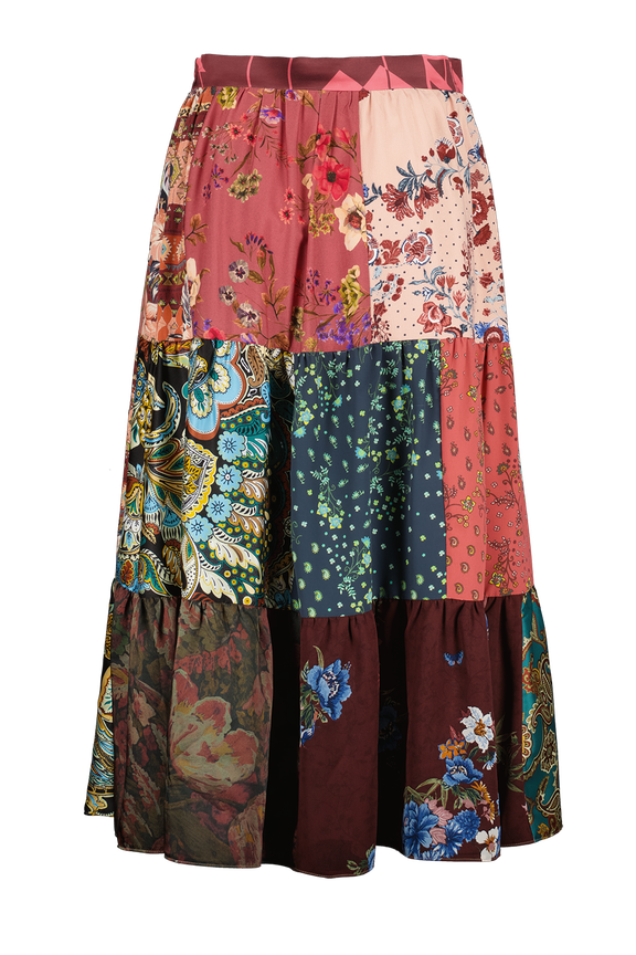 Kolorowa spódnica midi w rozmiarze 38