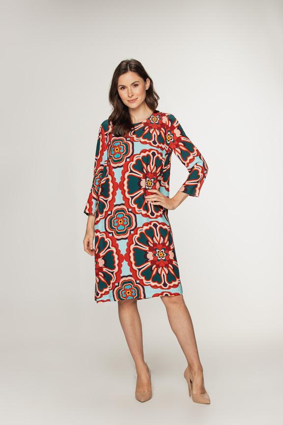 Kolorowa sukienka z wiskozy