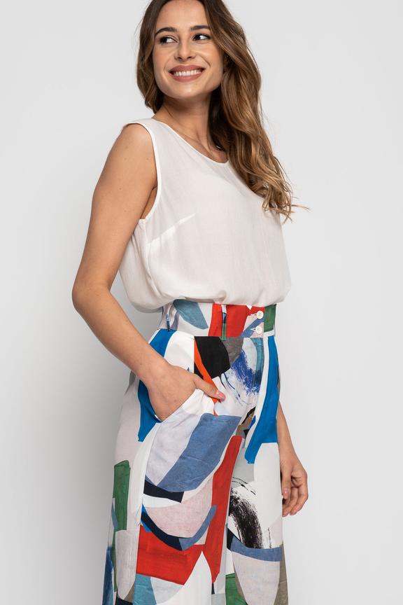 Kolorowe długie szerokie spodnie