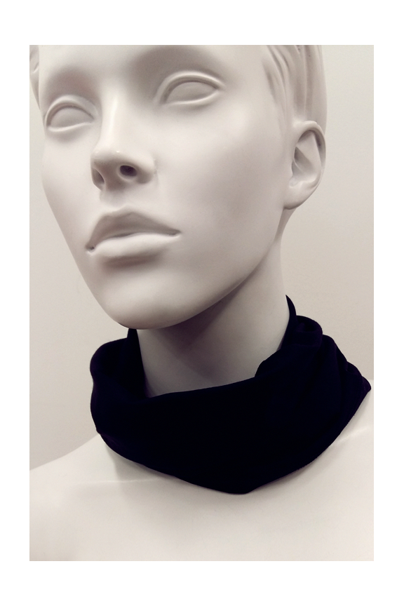 Komin czarny z dzianiny wiskozowej