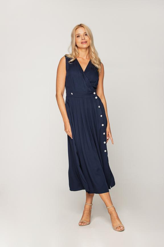 Kopertowa sukienka z zakładkami