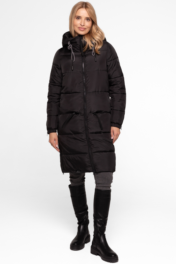 Prosta funkcjonalna kurtka zimowa w kolorze czarnym