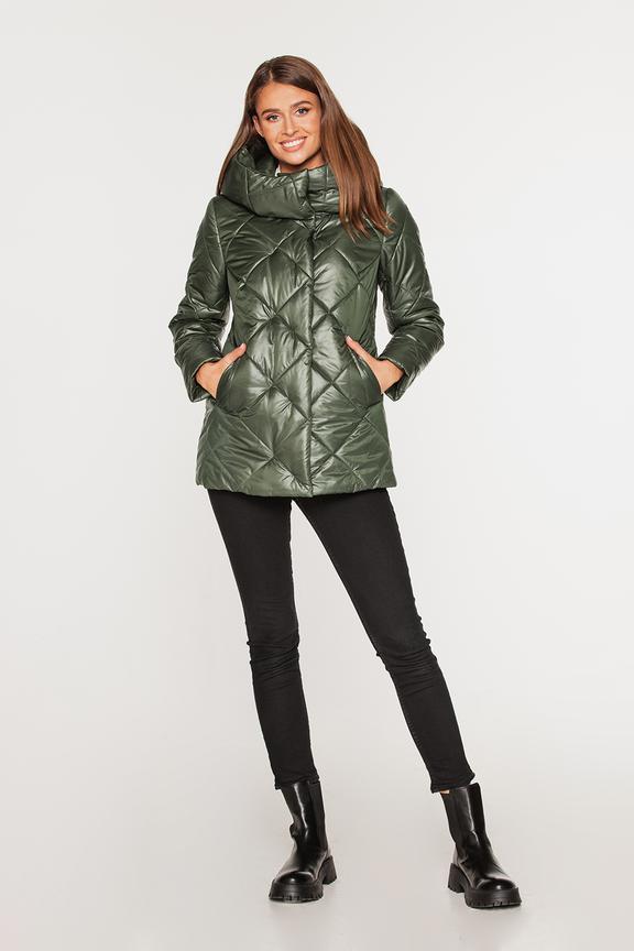 Pikowana zielona kurtka
