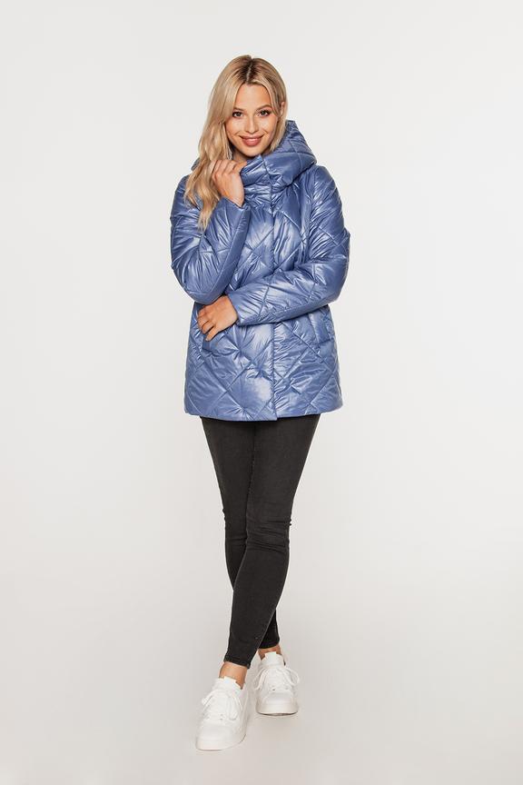 Pikowana niebieska kurtka