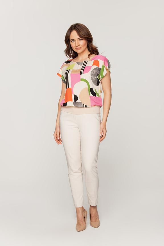 Letnia bluzka z dzianinowym ściągaczem