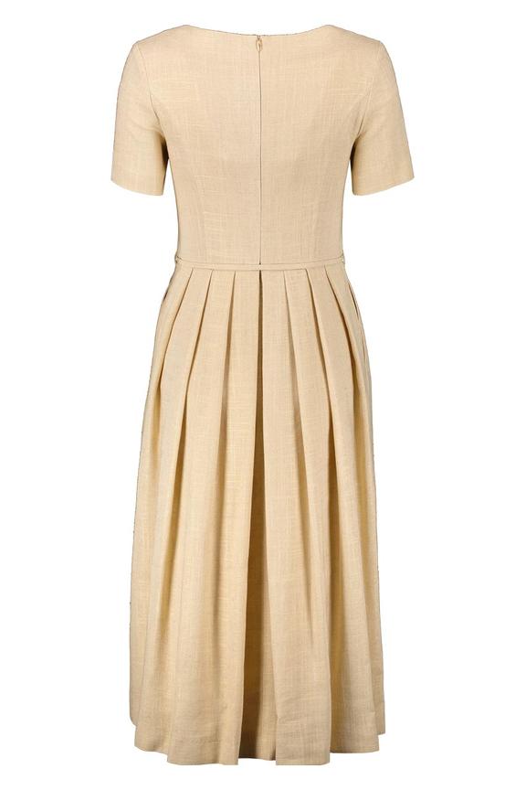 Lniana sukienka ze złota nitką