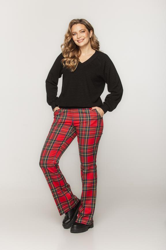 Luźna czarna bluzka z prążkowanej dzianiny