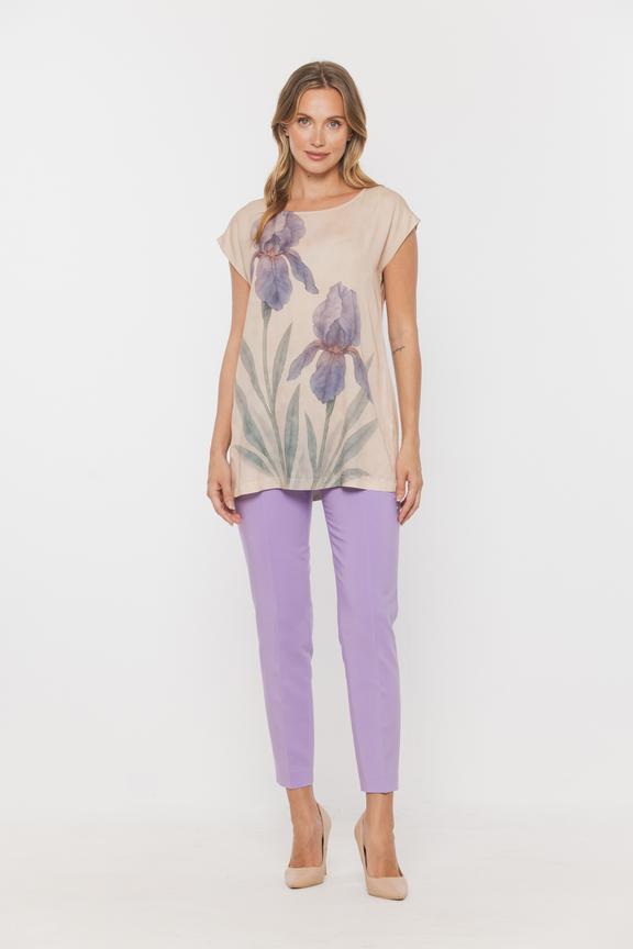 Loose viscose tunic in muted colors