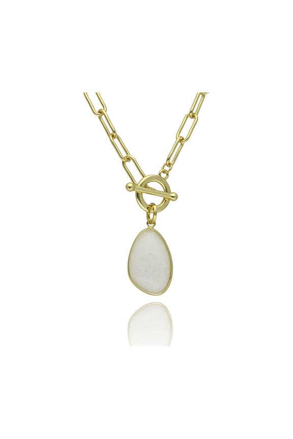 Okazały naszyjnik z kamieniem naturalnym