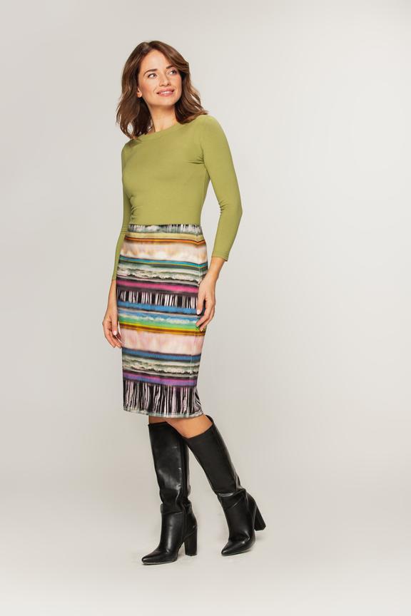 Oliwkowa bluzka z rękawem 3/4