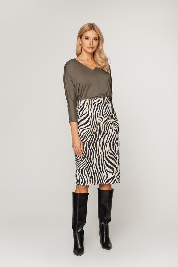 Oliwkowa nietoperzowa bluzka