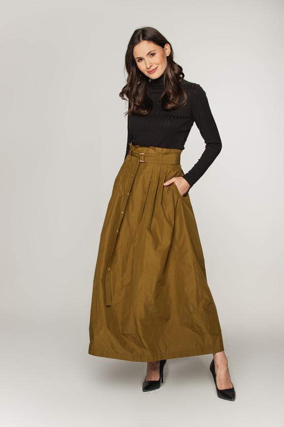 Oliwkowa spódnica z tafty