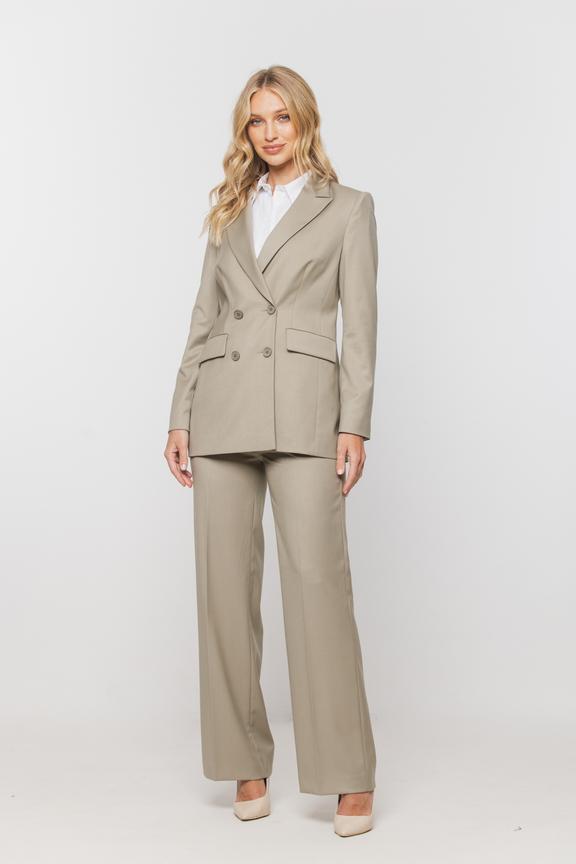 Oliwkowy dwurzędowy żakiet