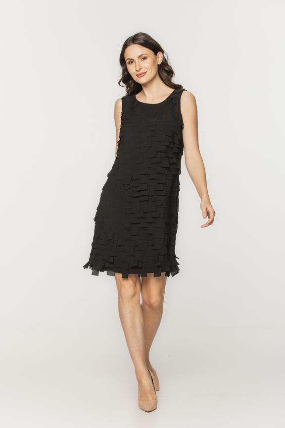 Original black dress with raw-edged details