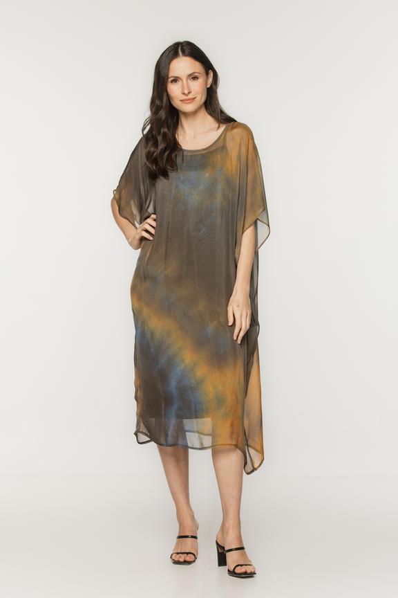 Oversizowa sukienka z mieszanki wiskozy i jedwabiu