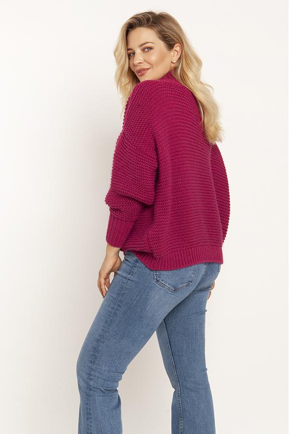 Oversizowy amarantowy sweter