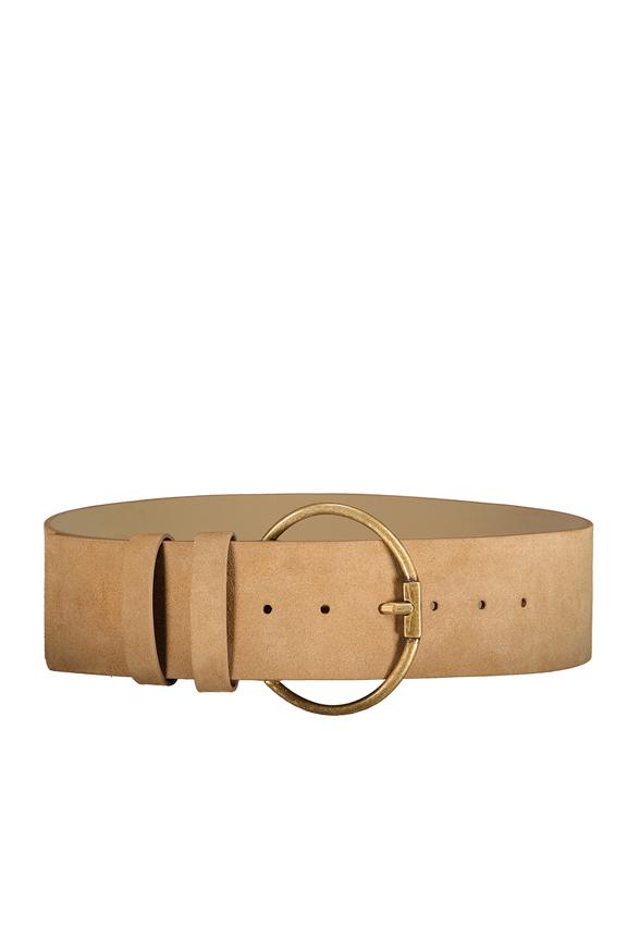 Beige suede belt