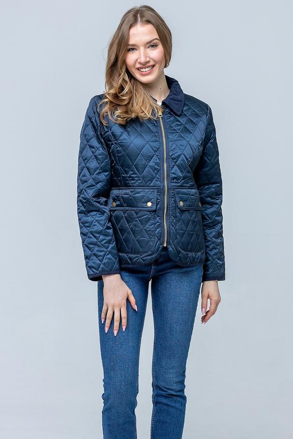 Pikowana przejściowa kurtka w kolorze ciemnego granatu