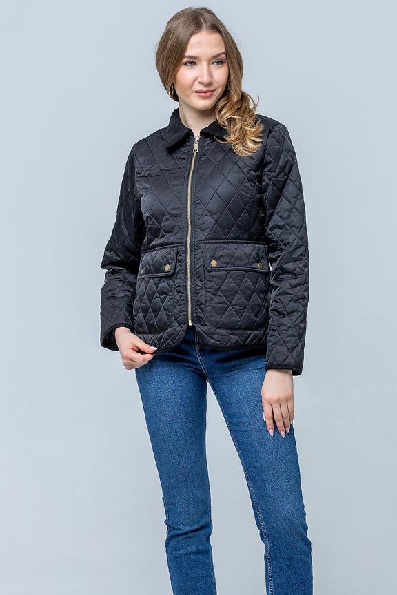 Pikowana przejściowa kurtka w kolorze czarnym