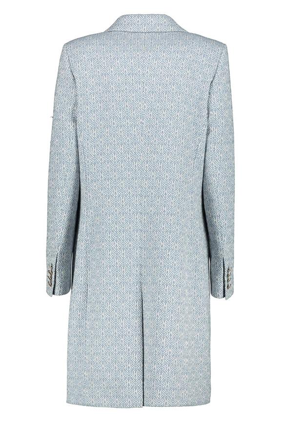 Błękitny dwurzędowy płaszcz