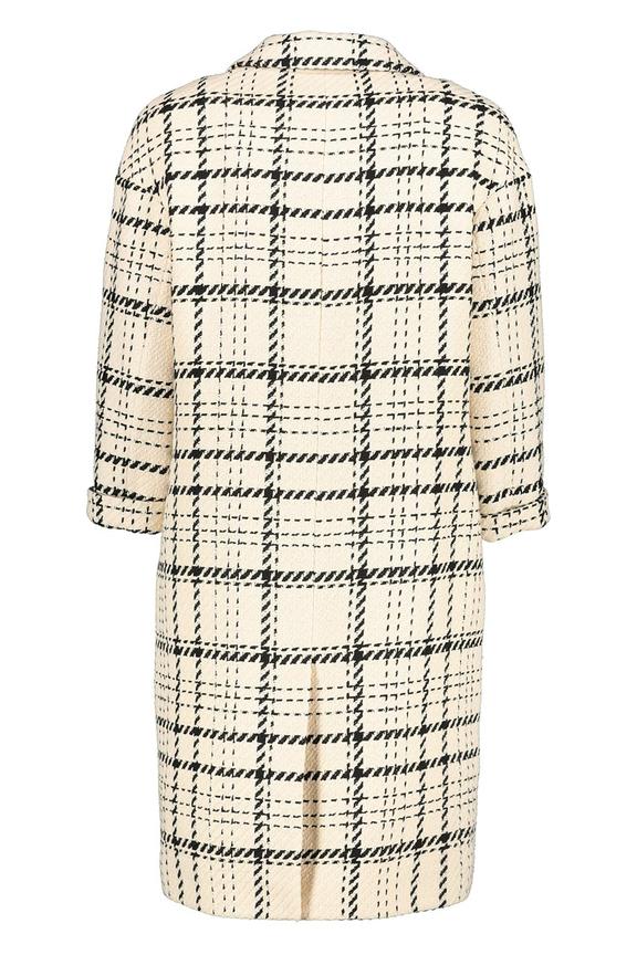 Płaszcz ecru w kratę